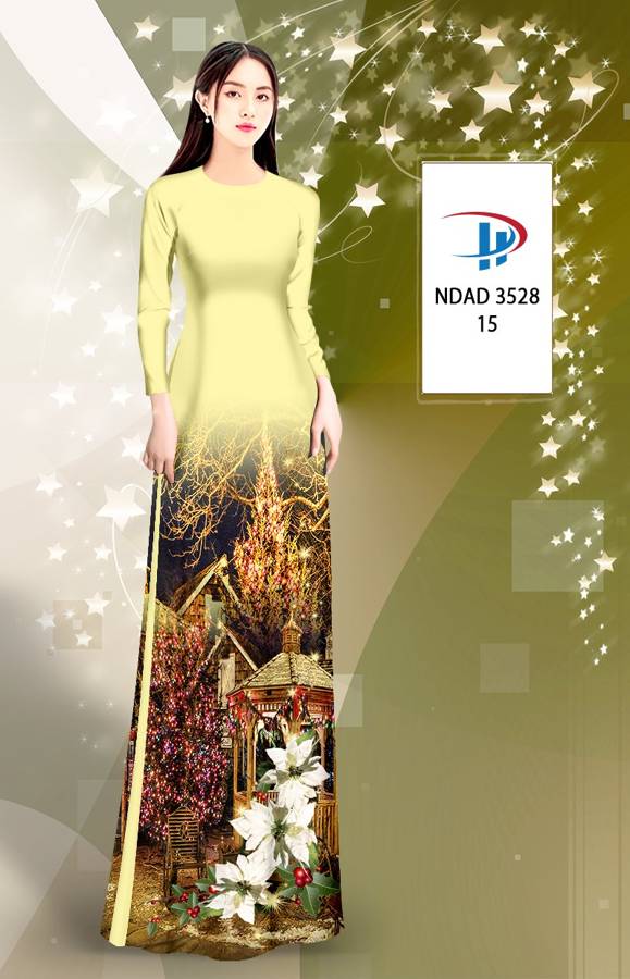 Vải Áo Dài Phong Cảnh Giáng Sinh AD NDAD3528 18